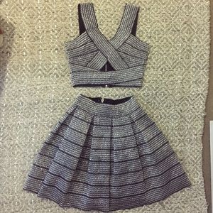 Beautiful Silver Two Piece Dress